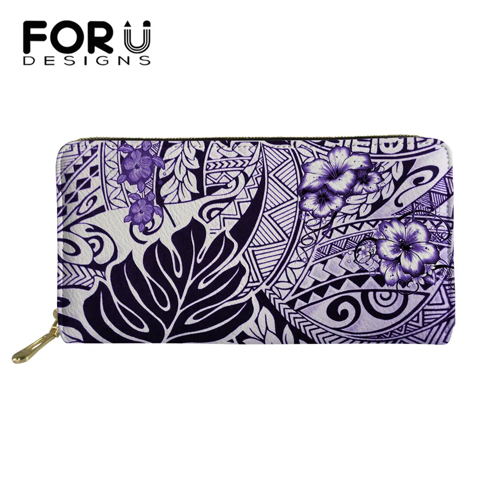 FORUDESIGNS модный винтажный Длинный кошелек из полиуретана полинезийская черепаха