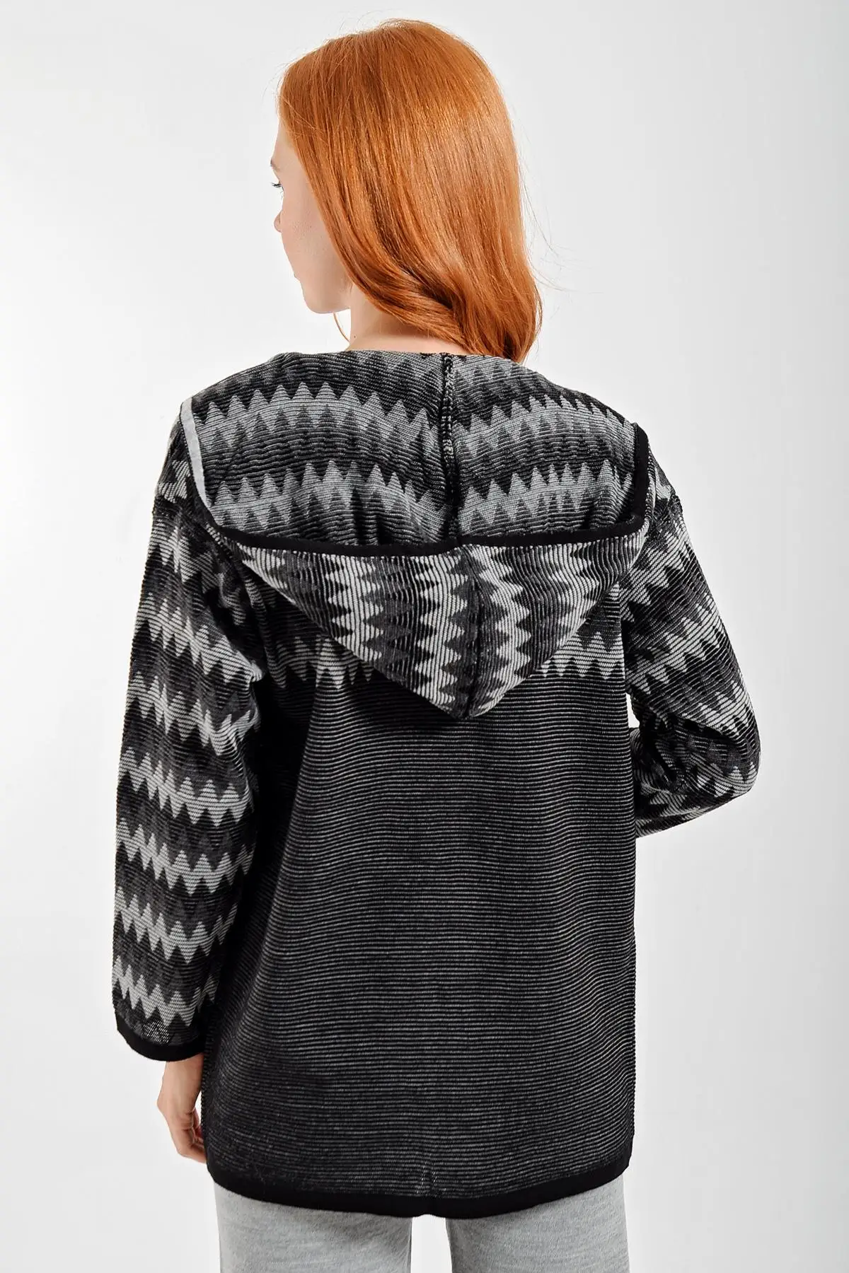 

Hooded Inca Long Knitwear Cardigan new season long sleeve pattern stylish sports women's tops