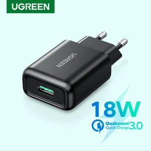 Ugreen Телефона Qualcomm Быстрая Зарядка 3.0 18 Вт Быстрое Зарядное Устройство USB (быстрая Зарядка 2.0 Совместимый) для Samsung Xiaomi 5 Huawei lg