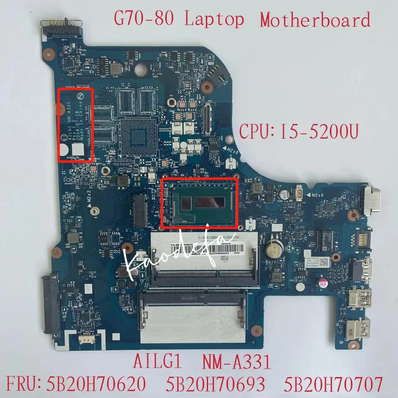 

NM-A331 для ноутбука Lenovo, материнская плата CPU: G70-80 UAM DDR3 FRU:5B20H70693 5B20H70620 5B20H70707