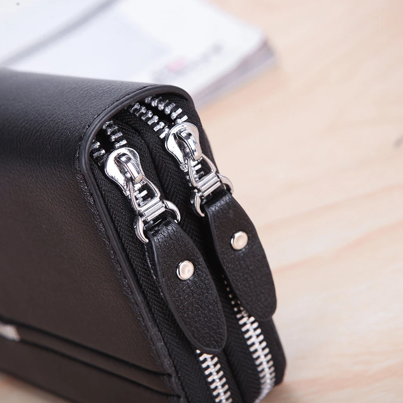 Vintage Men wallets with coin pocket long zipper purse for men clutch business Male Wallet Double Large Purse | Багаж и сумки