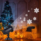 Водонепроницаемый перемещение Снежинка лазерный проектор светильник Рождественский снег светодиодный сценический светильник праздничное новогоднее платье Вечерние садовая лампа