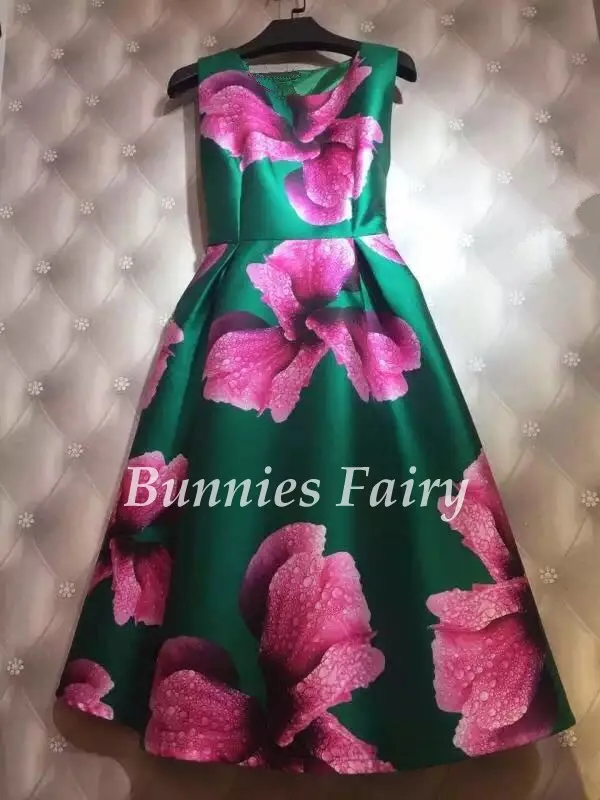BunniesFairy Весна Осень Хепберн Винтаж Ретро Пастельные цветы цветочный принт Высокая талия платье-майка без рукавов Vestidos - Цвет: 14