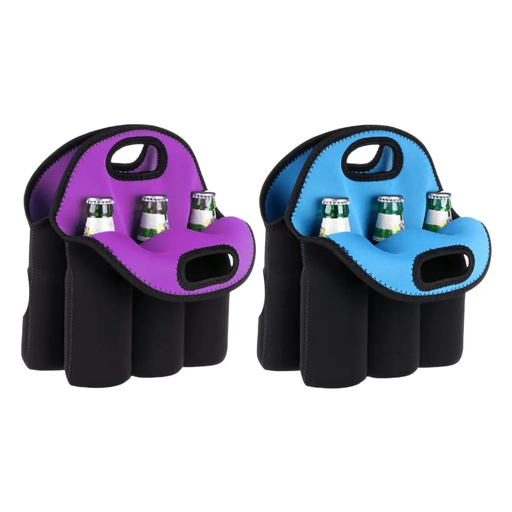 

Insulated Bottle Neoprene Bag With 6 Packs All Drinks Protector With Secured Carrying Handle Perfect For Travel With A Great G