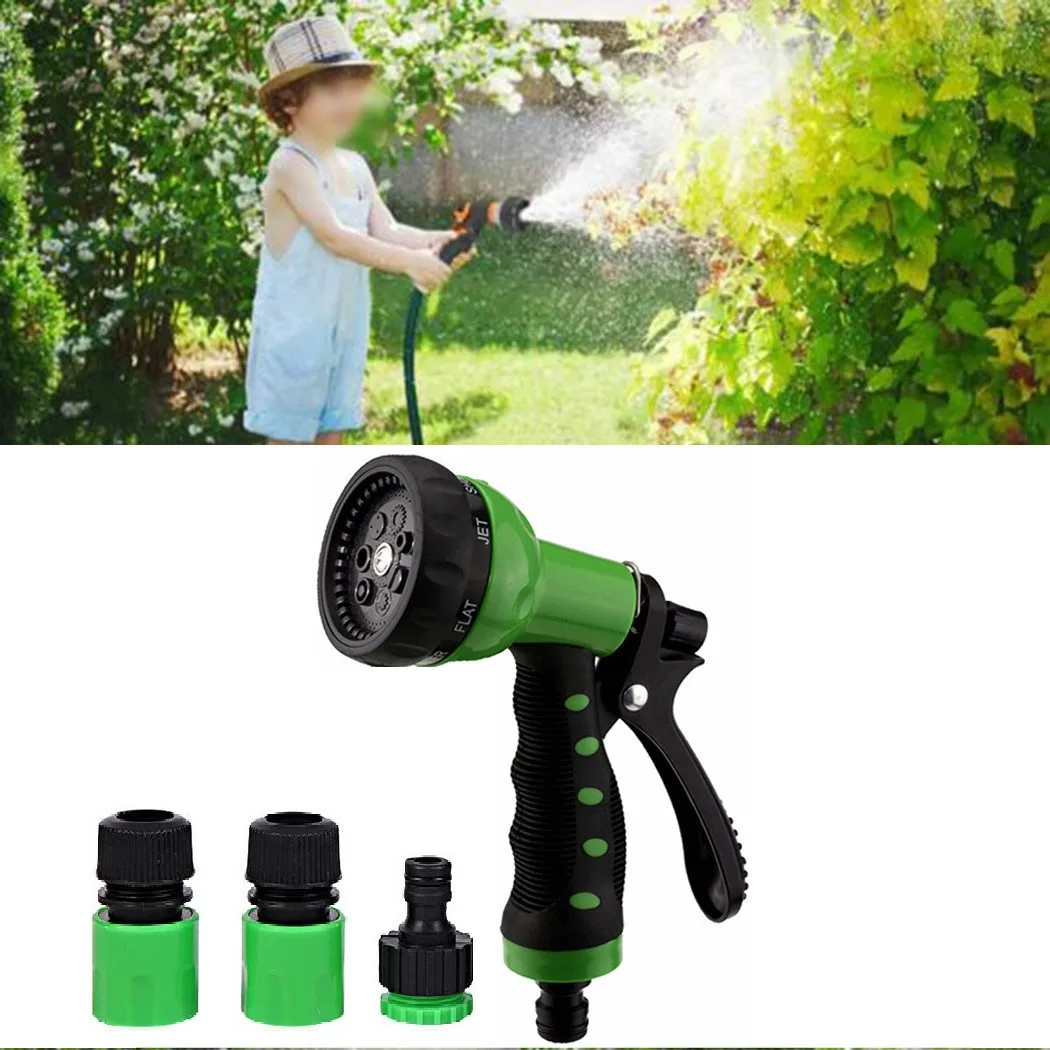 

7 Functions Water Spray Gun Garden Hose Pipe Nozzle Head Adapter Connectors & Fittings Outdoor Cleaning Tap Adapter Connectors