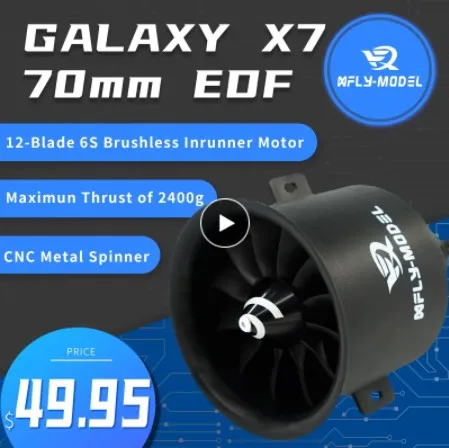 XFly 70 мм 12 лезвий EDF с 6S бесщеточным Inrunner 2860 KV2200 моторная модель Jet