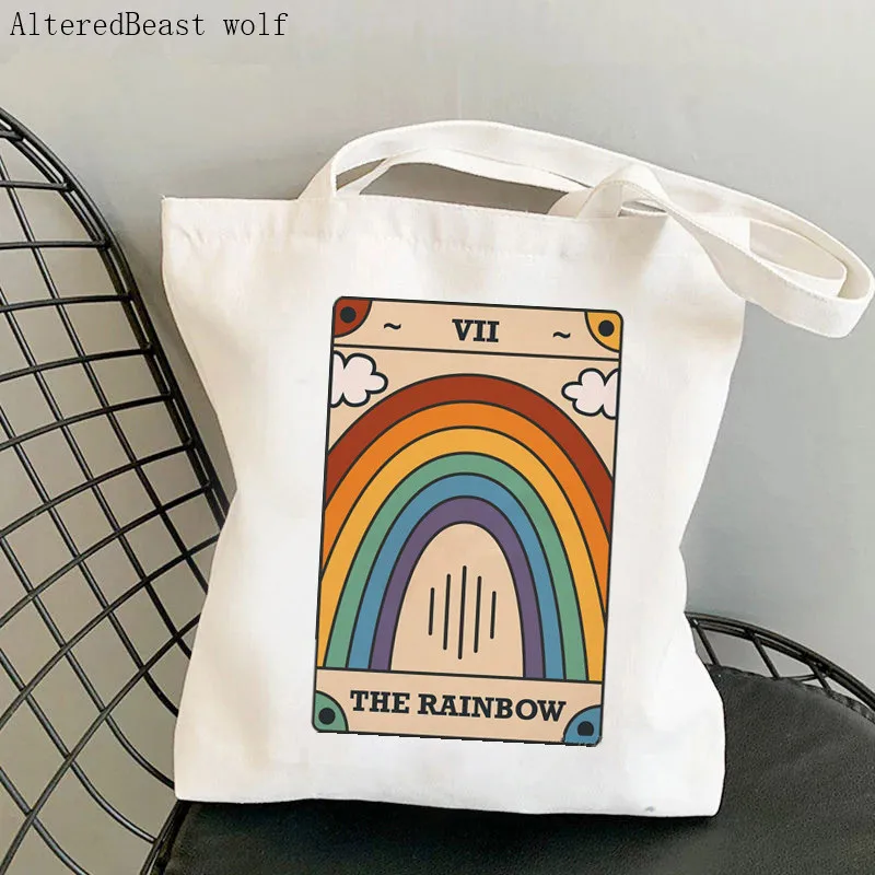 

Женская сумка для покупок THE RAINBOW Modern Tarot Card bag Harajuku Shopping Canvas Shopper Bag girl Tote Женская сумка через плечо