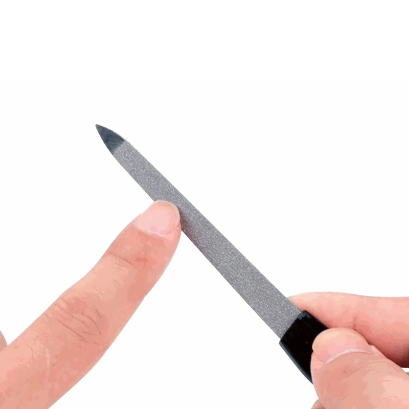 2 шт./лот металлическая Двусторонняя пилка для ногтей из нержавеющей стали