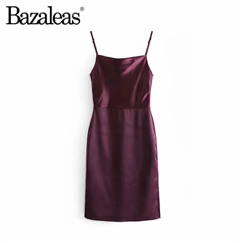 Bazaleas 2019 регулируемое женское платье на тонких бретельках модное летнее из