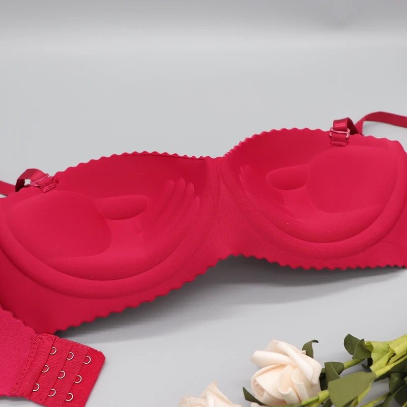 

Beauwear Summer Thin Seamless Invisible Bras 1/2 Cup Convertible Straps Sexy Plunge Bras B Cup Solid Women Candy Color Bralette