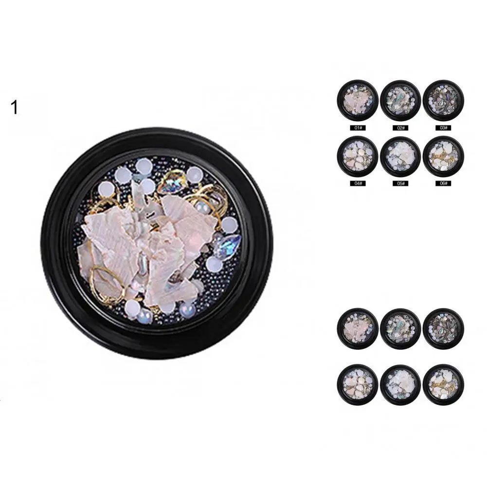 

1 Box Nail Decorations Durable Sturdy Charming for Makeup Crushed Shell Nail Sequins Shell Stone Nail Spangles