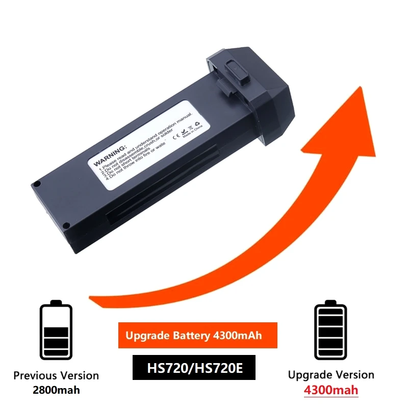 

Upgrade 50% 7.4V 4300mAh Lipo Battery For HS720/HS720E Drones Battery Charger Sets For RC Quadcopter Spare Parts VS 2800mAh