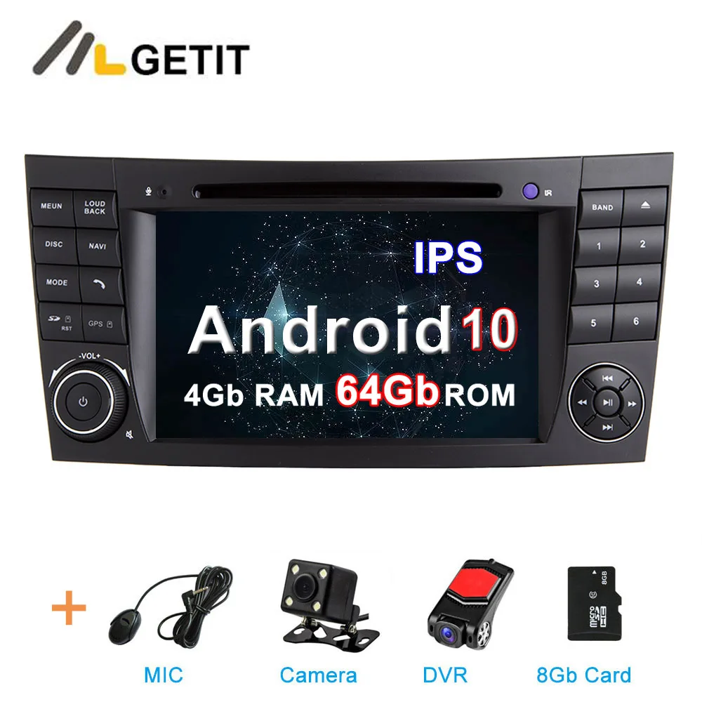 4G CAMERA-DVR-SD Ips DSP Android 10 Автомобильный DVD стерео Мультимедийный Плеер для Mercedes/Benz W211 W209 W463 W219 с радио WiFi BT gps - Цвет: 4G CAMERA-DVR-SD