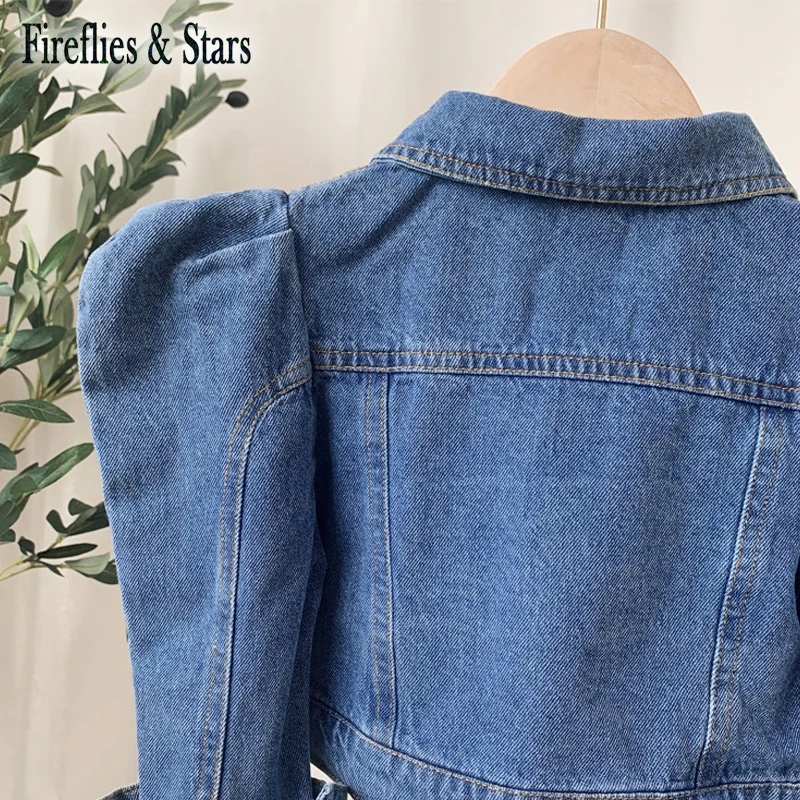 Весенне-осенняя джинсовая куртка для девочек Детское пальто Детская верхняя