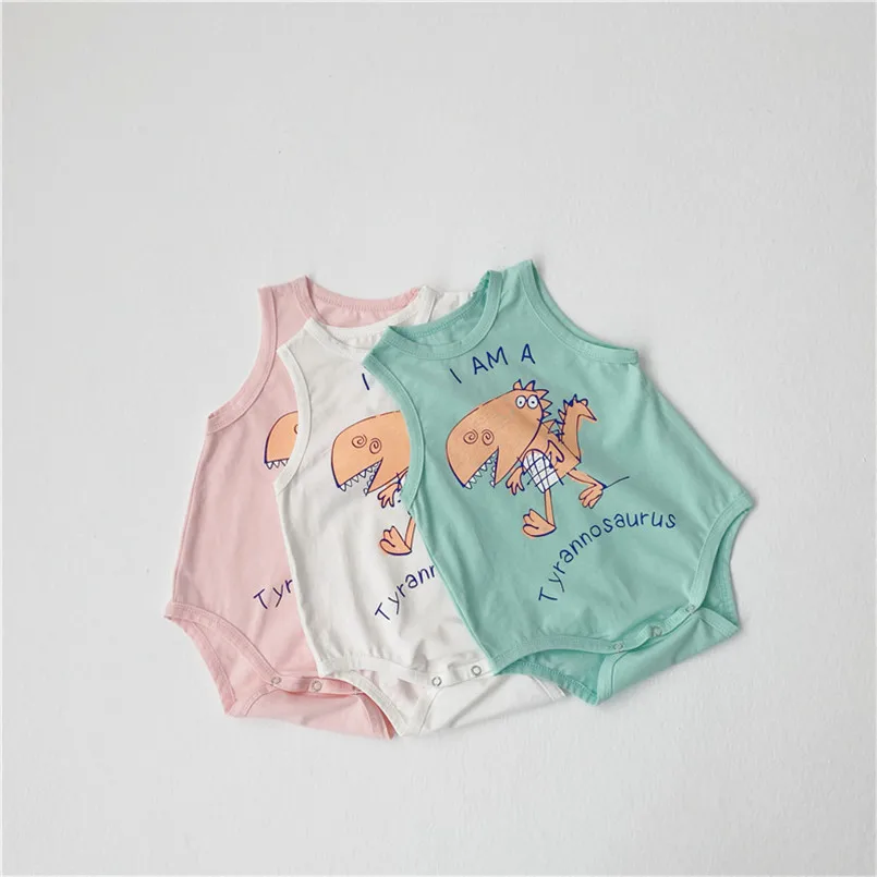 

Infant jumpsuit summer romper animal print girl boy cotton suit newborn dinosaur printing cartoon rompers cheap stuff baby suit