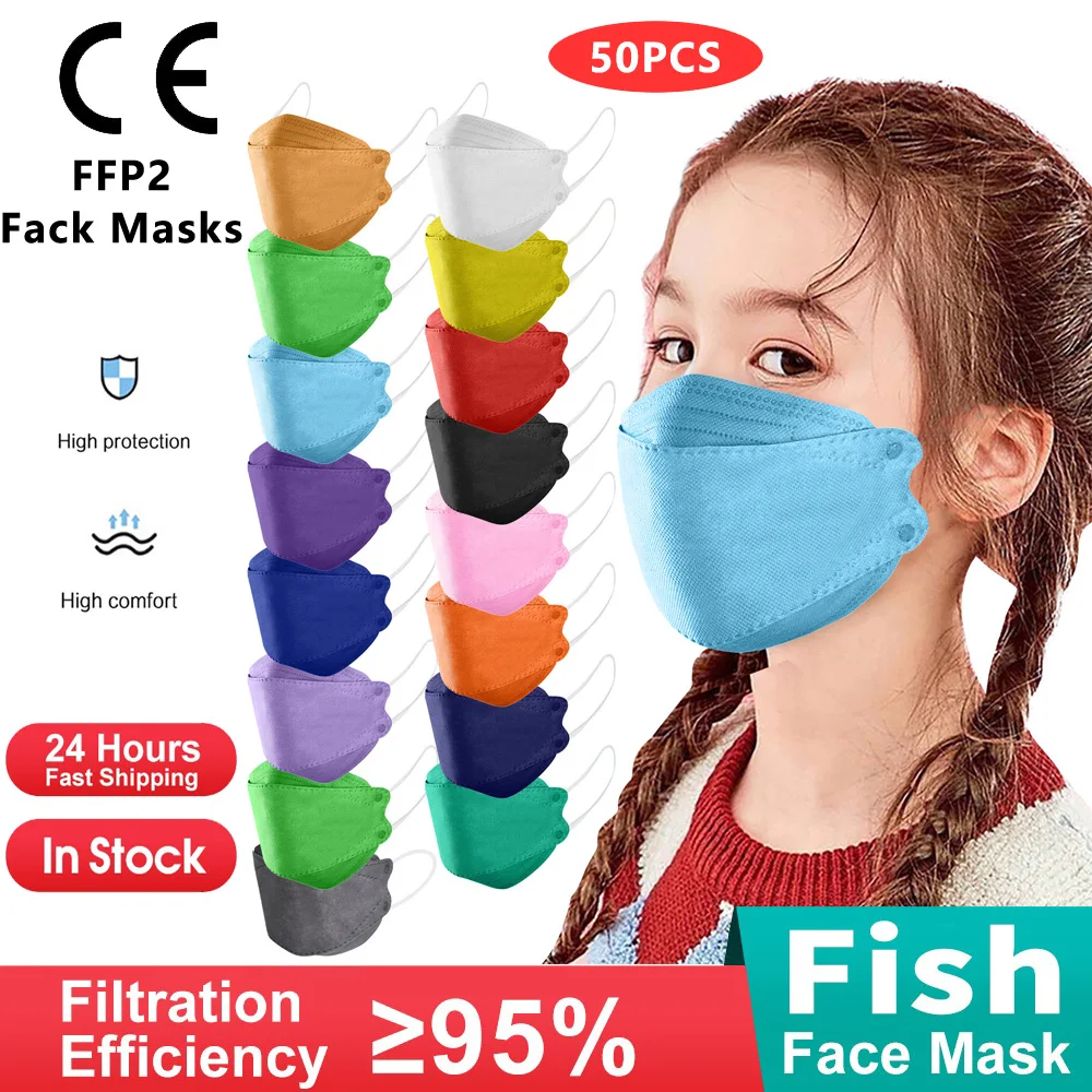 

Kn95 Fish Masks Kids mascarillas Child FFP2 mask 4 Layer mask Children Face Mask Masque FFP2 Outdoor 3D Filter Fish Masks