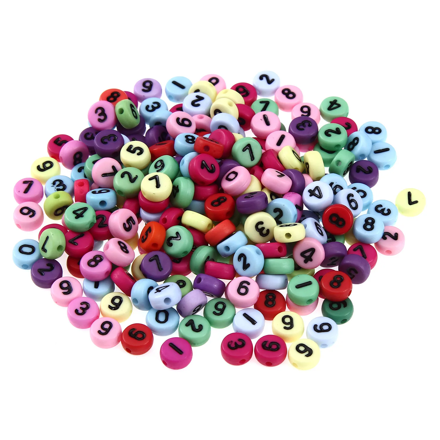 

100pcs 4*7mm Acrylic Colorful Letter Beads Flat Round Alphabet Loose Spacer Beads for DIY Necklace Bracelet Craft Project Making