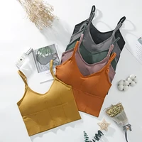 sexy bra solid top women crop top push up lingerie bra sports fashion street top u shaped back 14 color