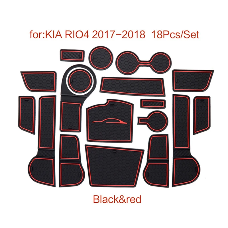 Противоскользящая резиновая накладка на чашку для Kia Rio 4 X-Line RIO 2017 2018 2019 18 шт.