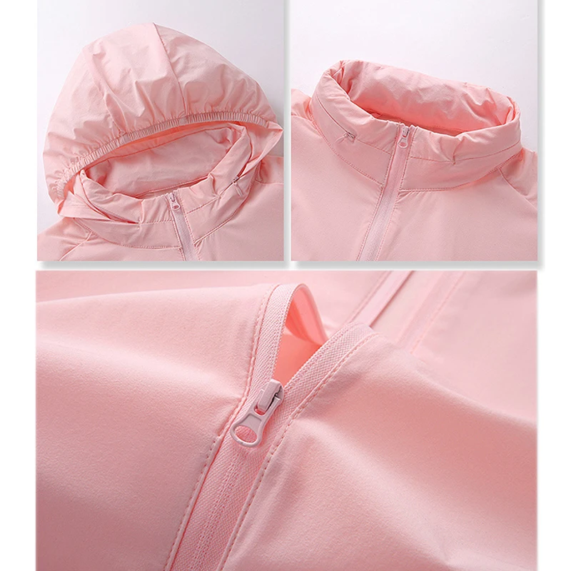 

PARATAGO Summer Fans Cooling Jackets Women USB Air Conditioning Coat Ice Fan Hiking Hooded Cool Sun-Protective Clothing PC137W