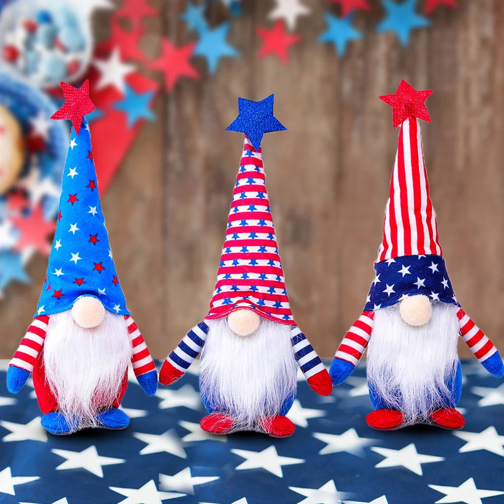 

American Independence Patriotic Gnome Plush Election Decoration Figurines Desktop Decoration Doll Home Decoration Kid Party Gift