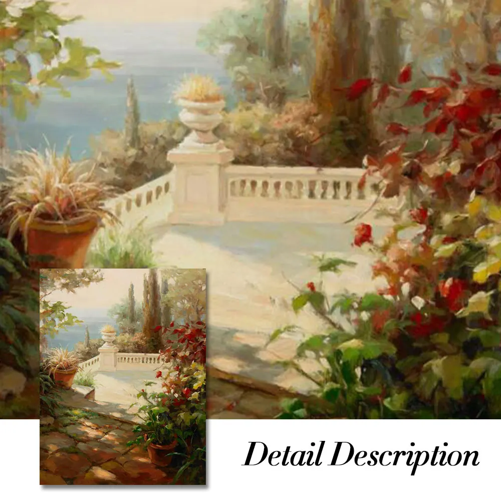 

Retro Building Landscape Oil Painting Canvas Print Poster Wall Art Picture For Living Room Home Decor Wall DecorationFrameless