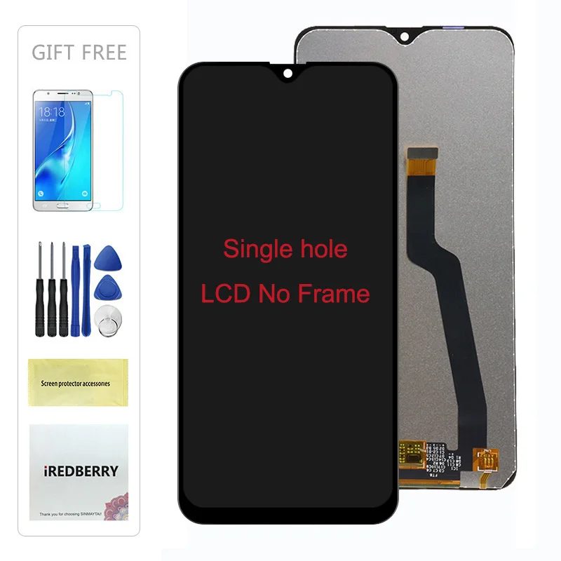 Single Hole No Frame 6," ЖК-дисплей для samsung Galaxy A10 A105 A105F SM-A105F, сменный ЖК-экран с рамкой M10 M105 - Цвет: Single Hole No Frame