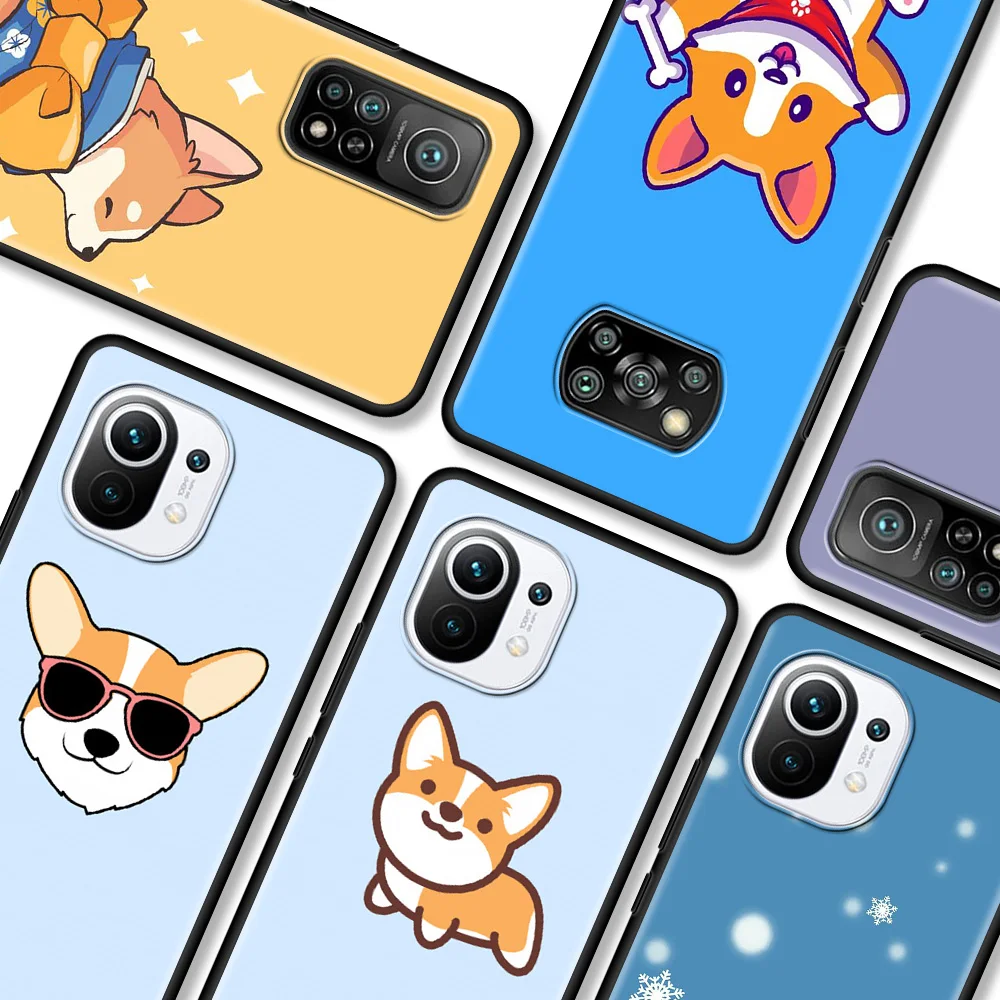 

Cute Corgi Dog Case for Xiaomi Mi 10T Pro 11 Lite 5G Note 10 9T CC9 CC9E 8 9 11UItra 11X 9 SE Back Phone Cover Bag