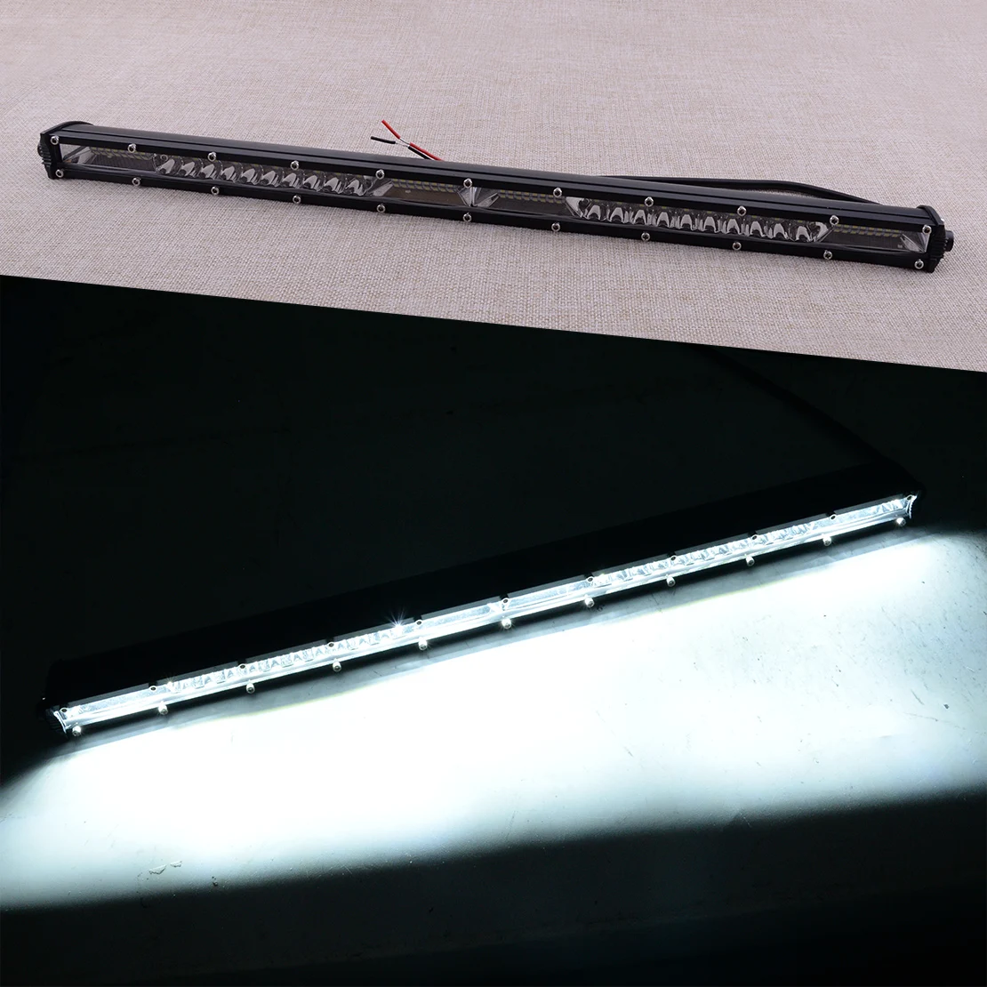 

20-inch Slim Car LED Bar Single Row Spot Flood Combo Work Light 156W for Offroad SUV Truck Boat Bus Driving ATV 4WD 4X4