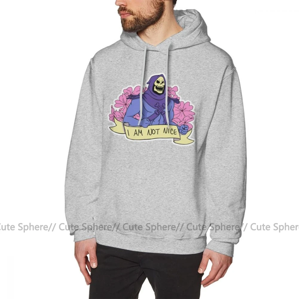 Skeletor Толстовка I AM NOT милые толстовки модный Свободный пуловер Толстовка длинная Осенняя мужская XXXL хлопковая черная толстовка