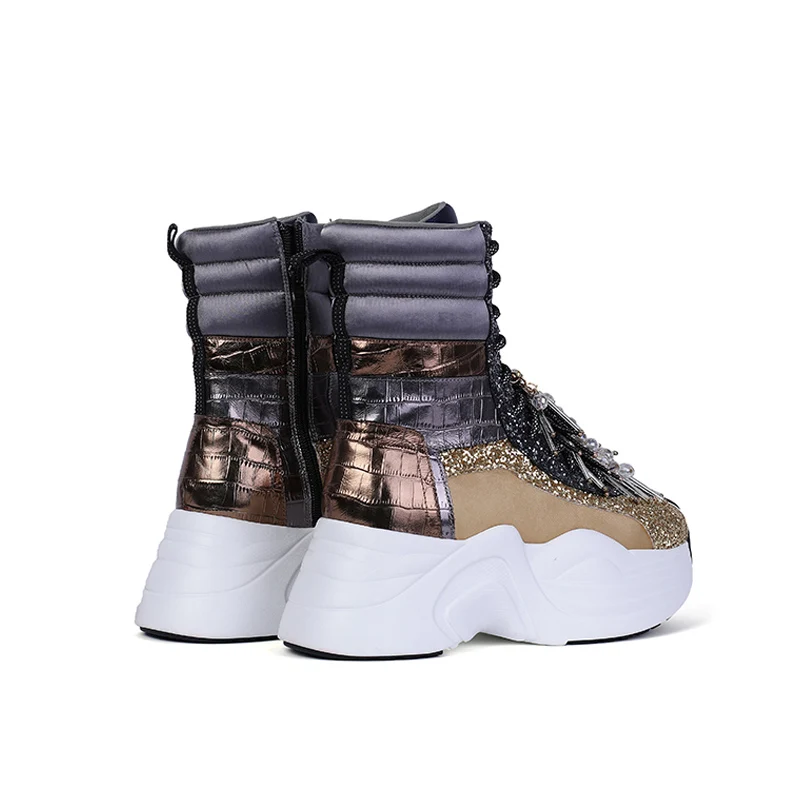 Женские кроссовки обувь из натуральной кожи женские Новинка Chunki женская модная с