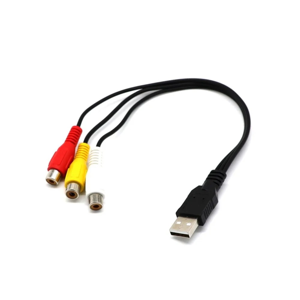 1 5 м футов USB штекер А-3 RCA AV A/V ТВ адаптер Шнур кабель на 3RCA аудио-видео для