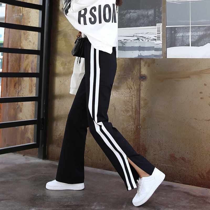 

women's capri pa trousers women's loose wide leg casual black pants XL thin women's trousers joggers pants women sweatpants