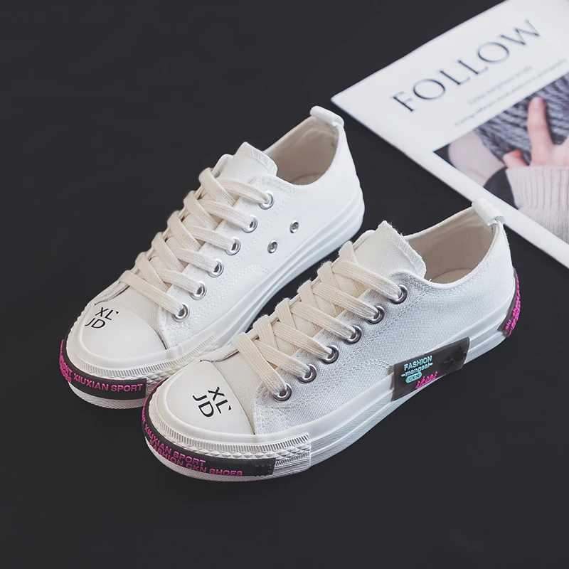Tenis feminino zapatos mujer; Новинка года; женская обувь для тенниса; спортивная обувь; студенческие Прогулочные кроссовки на плоской подошве; кроссовки; Tenis Plataforma 7 - Цвет: Белый