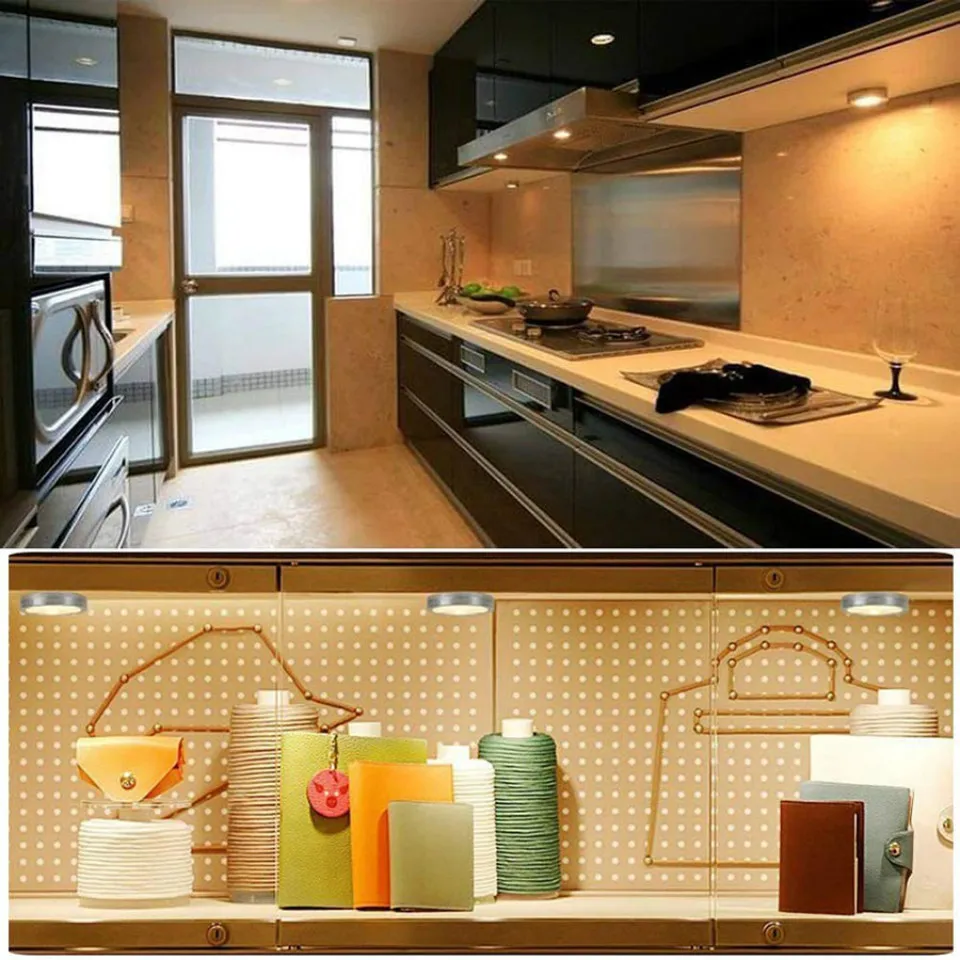 

Battery Operated Dimmable LED Under Cabinet Light COB Touch Light Closet Light with Remote Control for Wardrobe Bathroom Kitchen