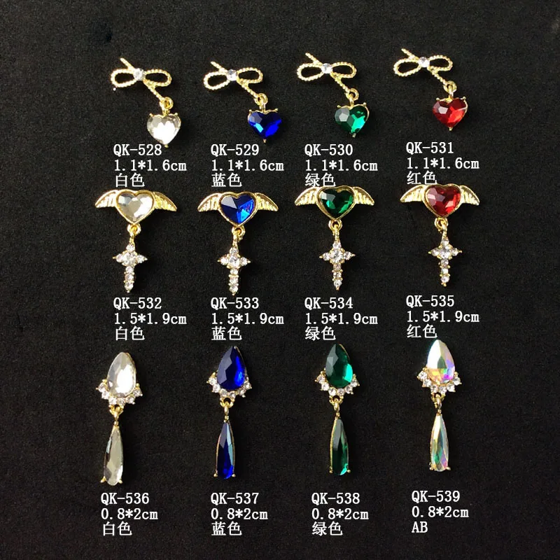 10Pcs Drop Pendant Design Nail Art 3D Charms Crystal Alloy Tassel Jewelry Luxury For Manicure Nails Supplies 2021 | Красота и