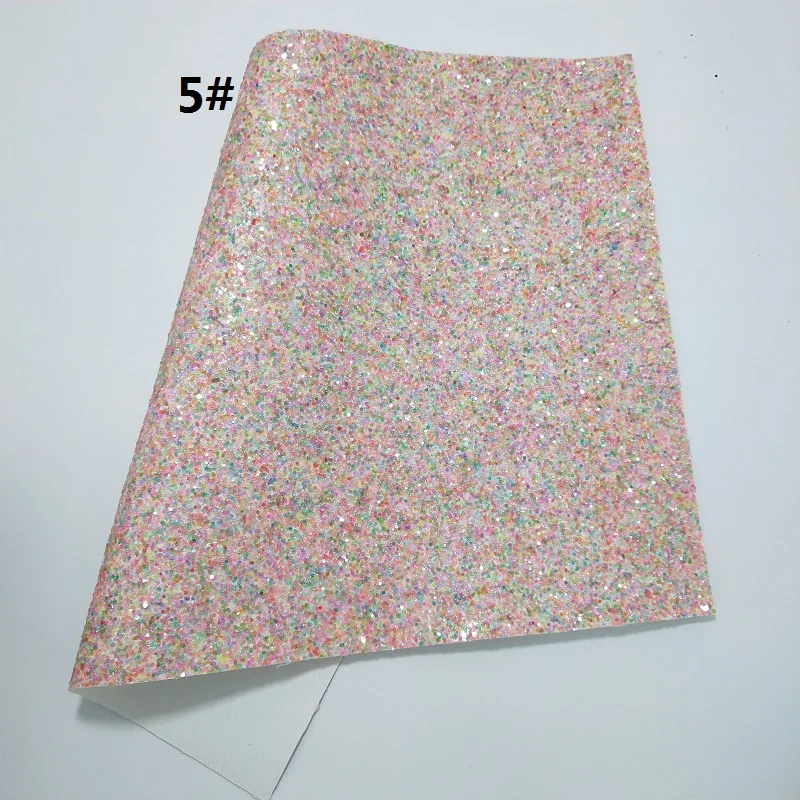1PC 21X29CM Fluo Chunky Glitter Leather For Making Bows Accessories LEOsyntheticoDIY GM3176B | Дом и сад