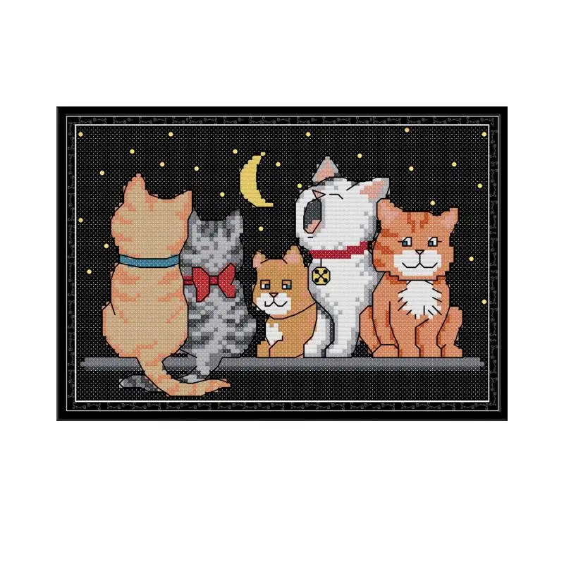 Радость воскресенье пять котят вышивки крестом Наборы вышивка рукоделие