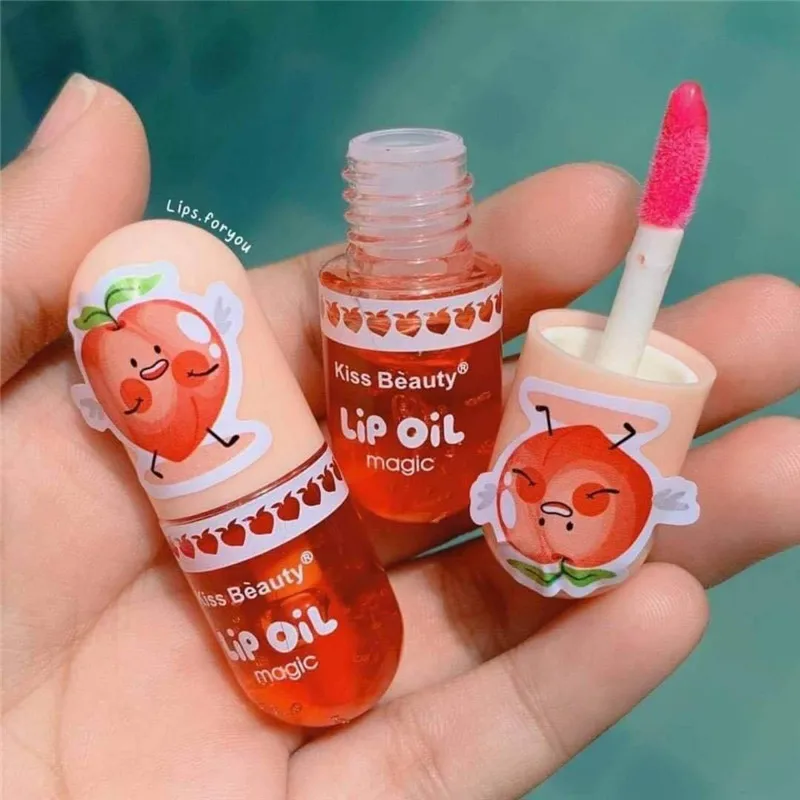 Магическое масло для губ Kiss beauty Увлажняющий блеск персиковый водостойкий