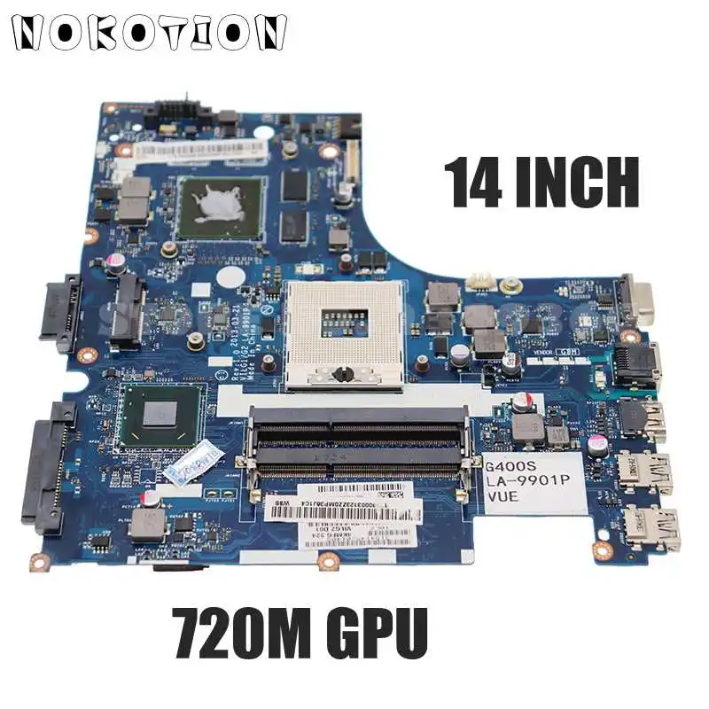 

NOKOTION For Lenovo IdeaPad G400S 14 inch Laptop Motherboard HM76 Geforce 720M Graphics 90003123 VILG1 G2 LA-9901P