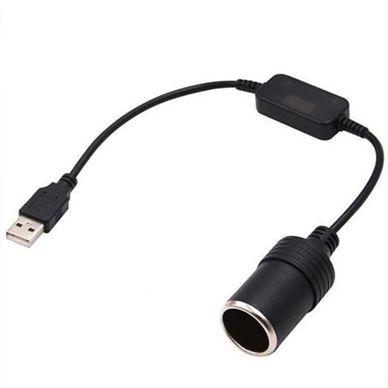

USB A Male to 12V Car Cigarette Lighter for Driving Recorders Electronic Dogs Female Cable Converter for GPS E-Dog Dash