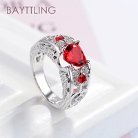 bayttling silver color 678910fine carved heart zircon ring for woman fashion party gift jewelry