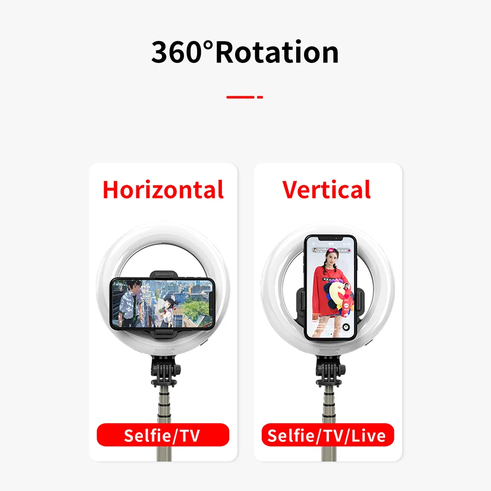 

Portable BT Wireless Live Video Light Photo Selfie Stick LED Photography Lamps with Detachable Remote Control for Selfie/TV/Live
