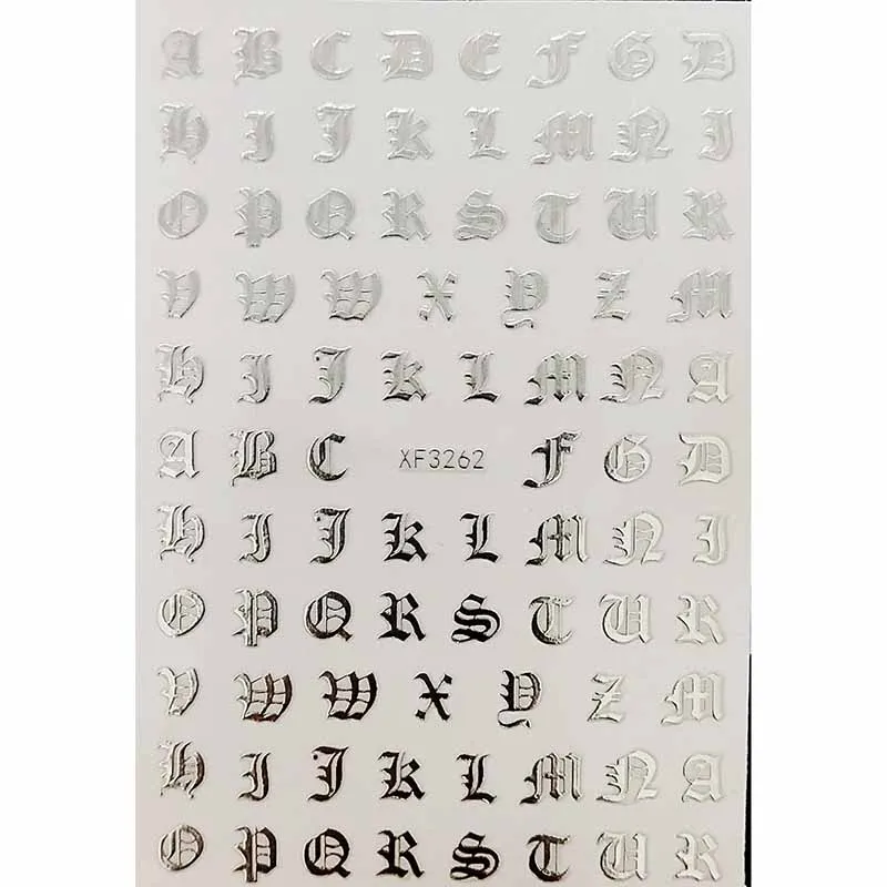 5 шт./компл. наклейка на ногти водная переводная старая английская надпись