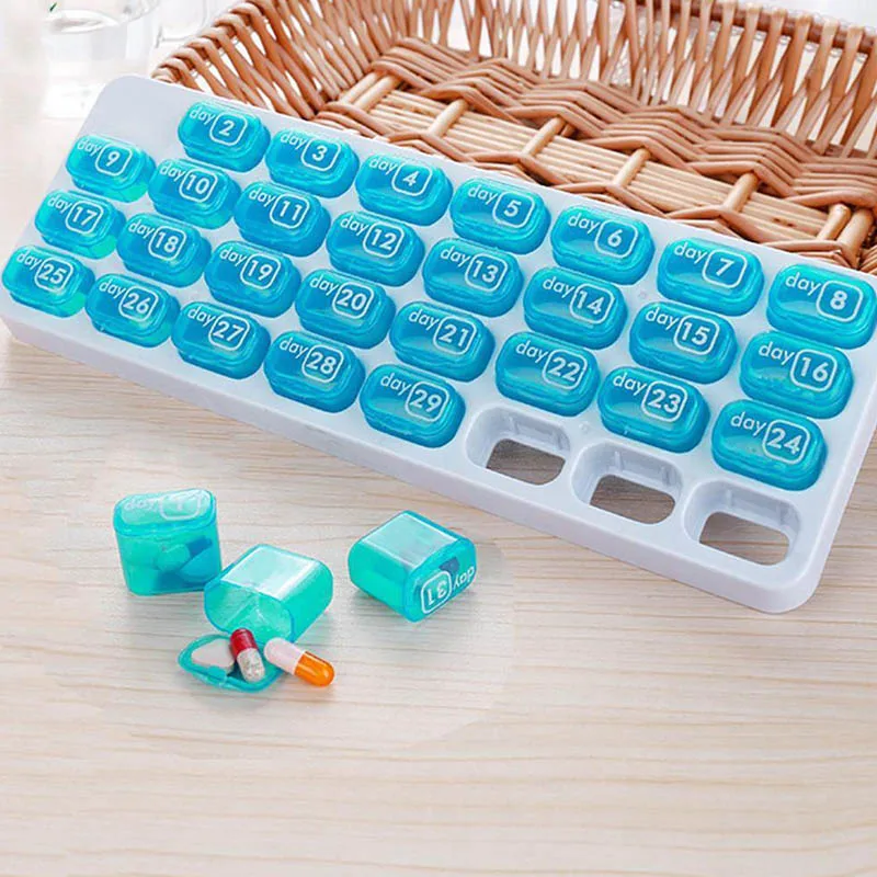 

31-Day Pill Storage Organizer Monthly Medication Dispenser Case for Travelling EDF88