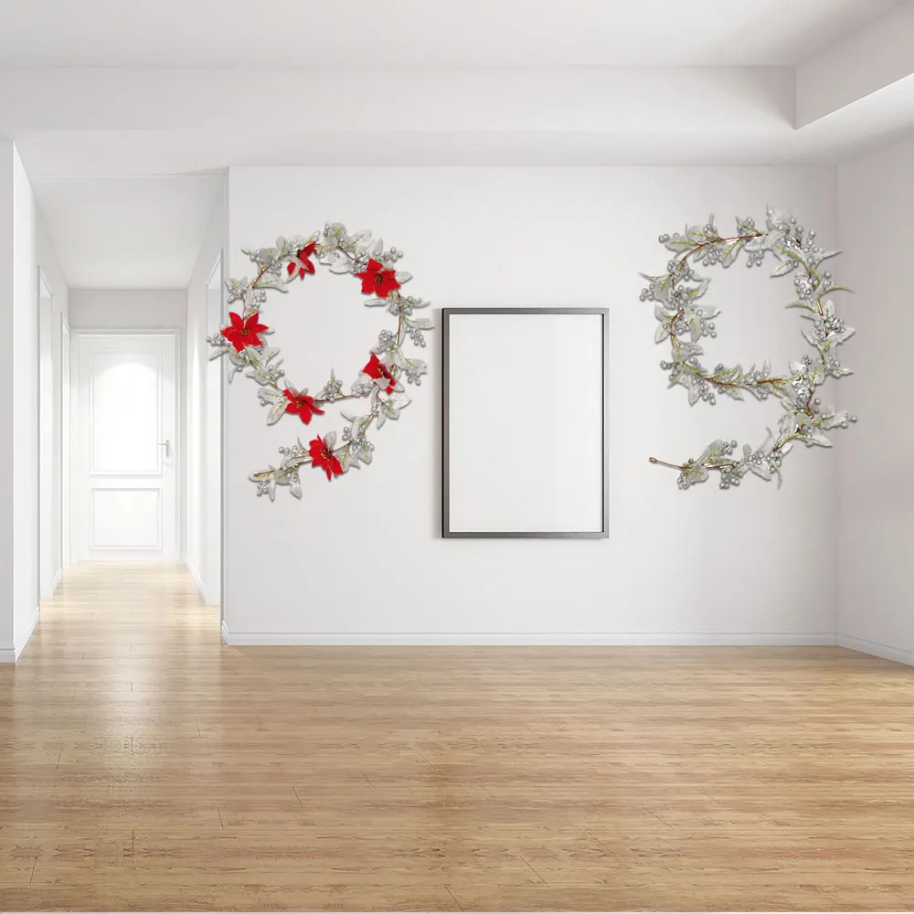 

Christmas Cane Hanging Windows Gold Silver Pretty Festival Indoor Foam Silk Cloth Simulation Christmas Decoration 1pcs Home