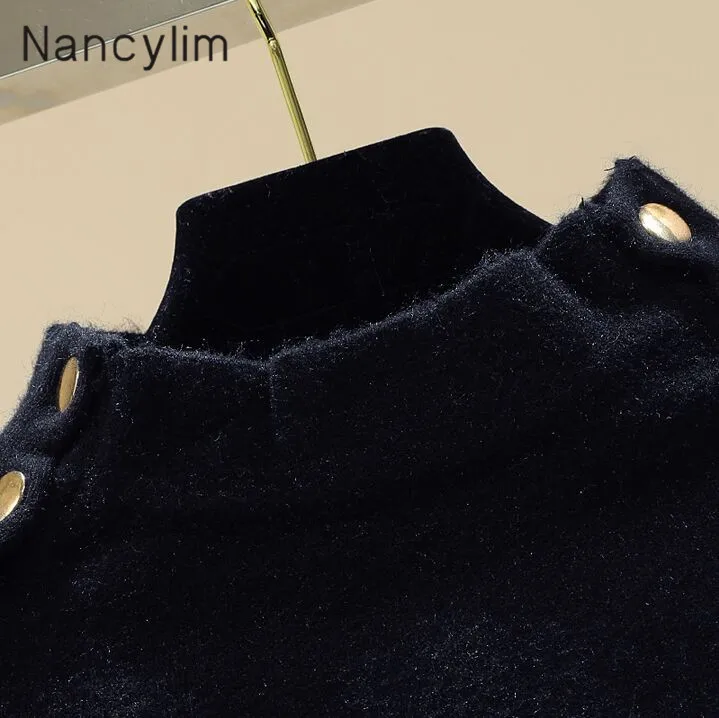Temperament Chic Double-row Button Pullover Sweater Lady Ins Fashion Warm Knitted Sweater Student Short Knitting Shirt Jumper