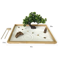 zen garden sand kit meditation micro landscape relax decoration set with artificial bonsai tree bridge garden table decor
