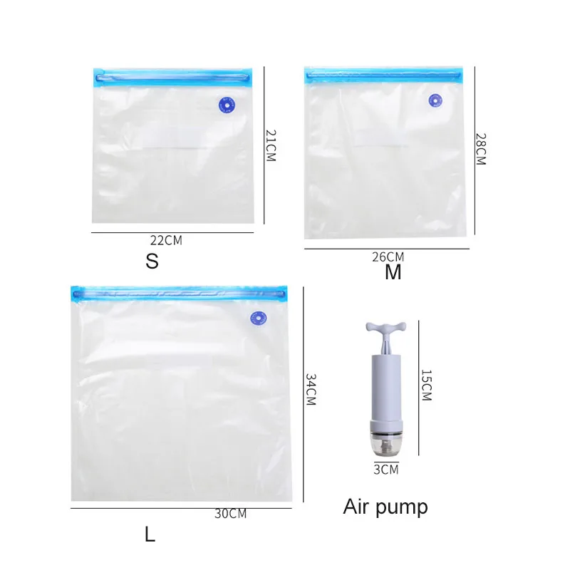 

Vacuum Bag Kitchen Food Fresh Storage Bag Transparent Waterproof Air Suction Sealed Vacuum Kitchen Storage Bag Organizer