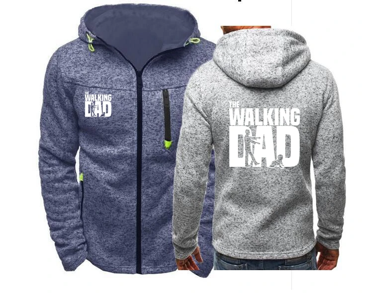 Весенние толстовки с капюшоном на молнии Omnitee The Walking Dad мужские топы для отца